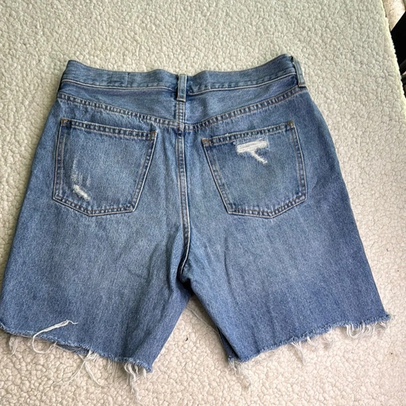 Free People We The Free Blue Denim Button Fly Jean Shorts - Picture 6 of 6